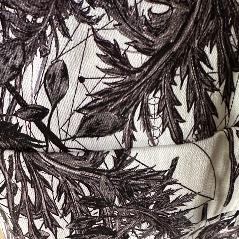 Black and White Gothic Floral Print Overalls - Picture 3 of 10